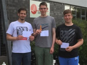 Die 3 Geldpreisgewinner vom SK Blauer Springer Paderborn